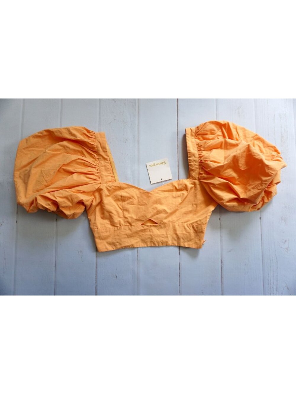 Showpo. Astarte Puff Sleeve Cutout Crop Top - Size 6, NWT
